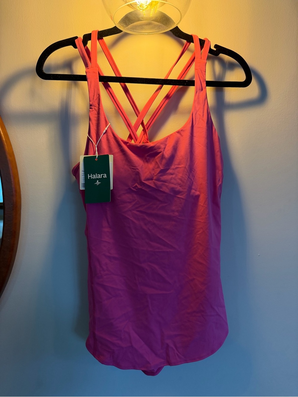 HALARA Bright Pink Crisscross Camisole